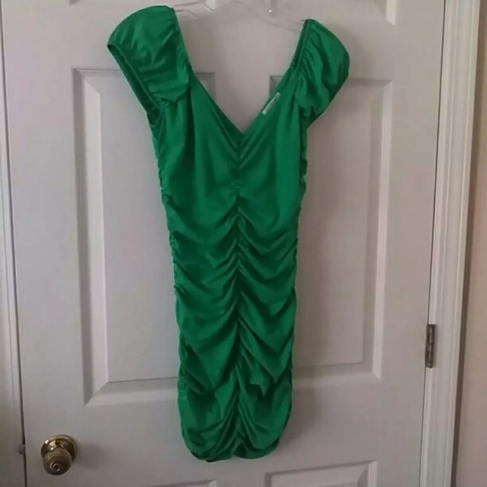 Green mini dress